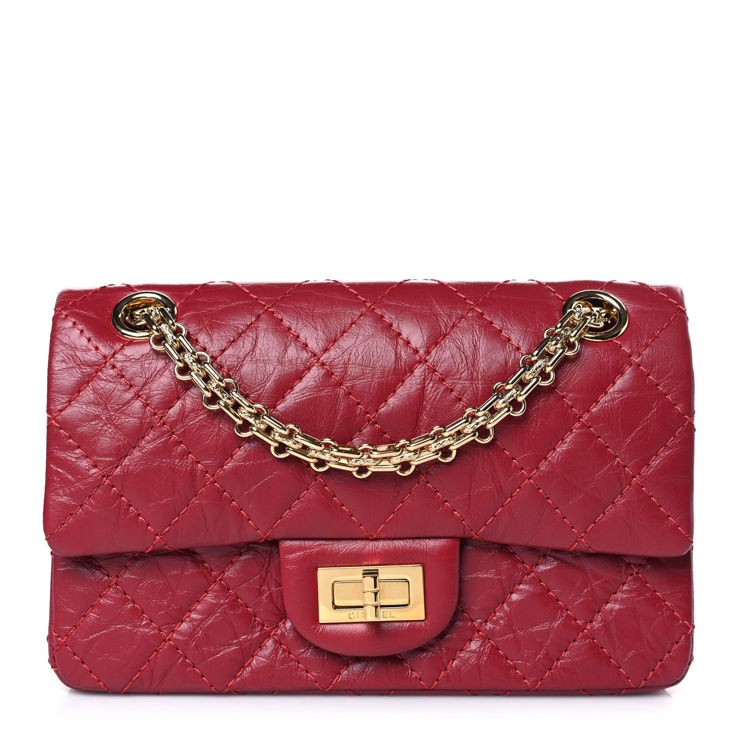 Chanel Aged Calfskin Quilted 2.55 Reissue Mini Flap Red 1 of 9