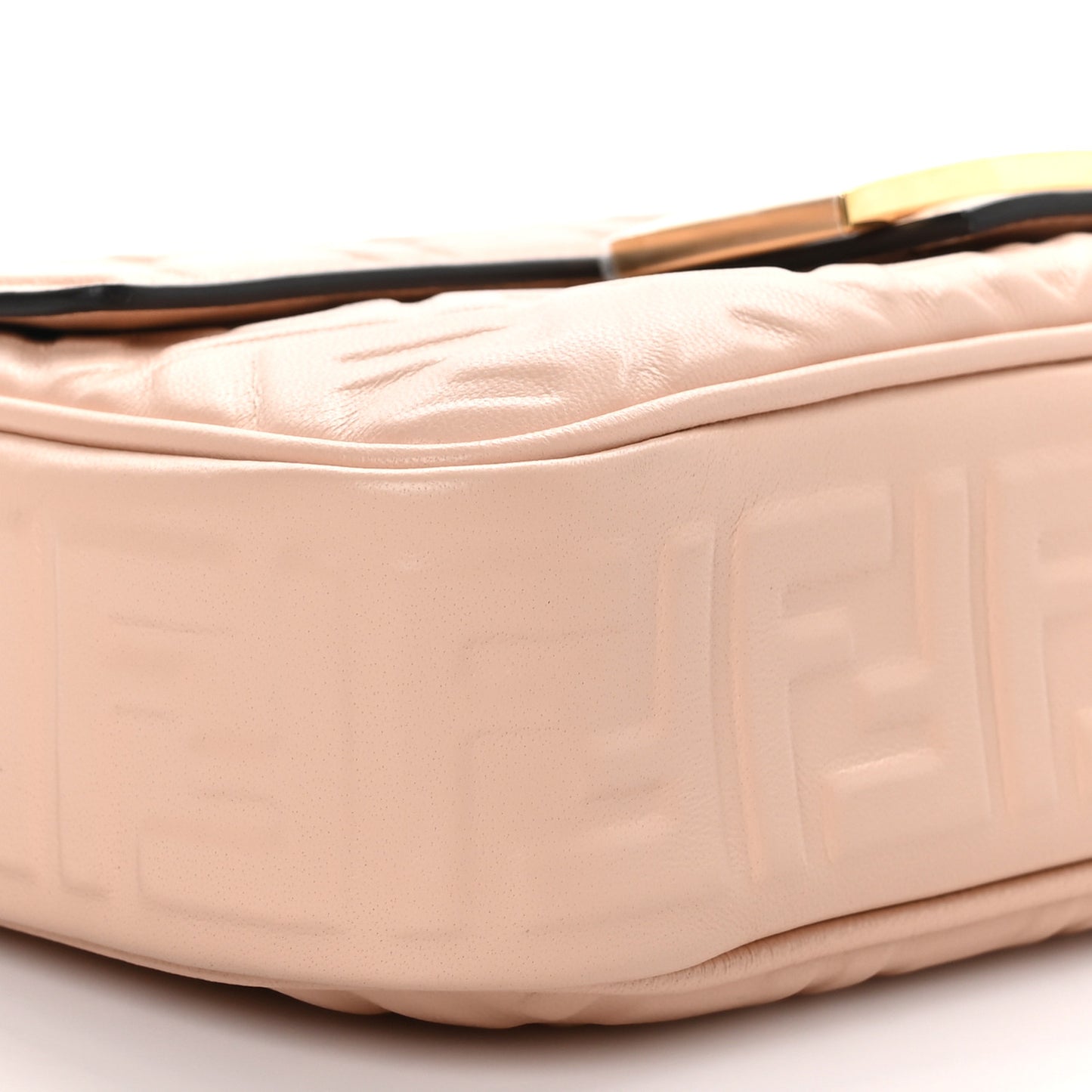 Nappa Small FF Embossed Midi Chain Baguette Light Rose