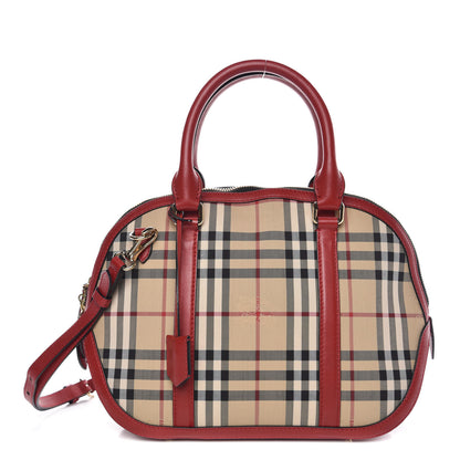 Burberry Horseferry Check Small Orchard Bowling Bag Honey Parade Red 1 of 11