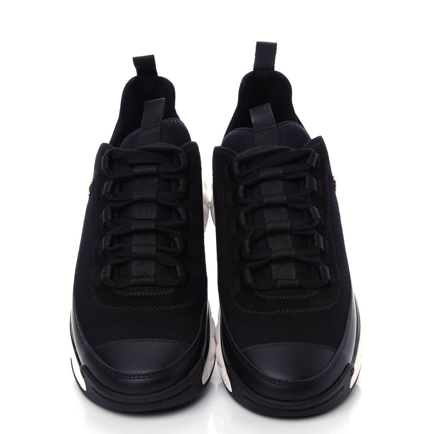 Chanel Velvet Calfskin Mixed Fibers CC Sneakers 39 Black 5 of 11