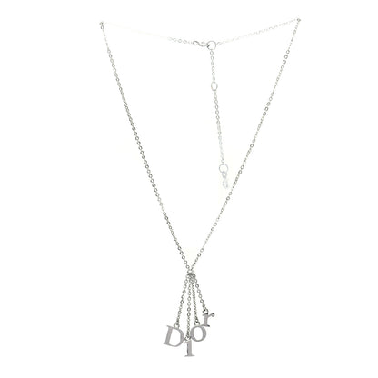 Christian Dior Metal Logo Necklace Silver 3 of 6