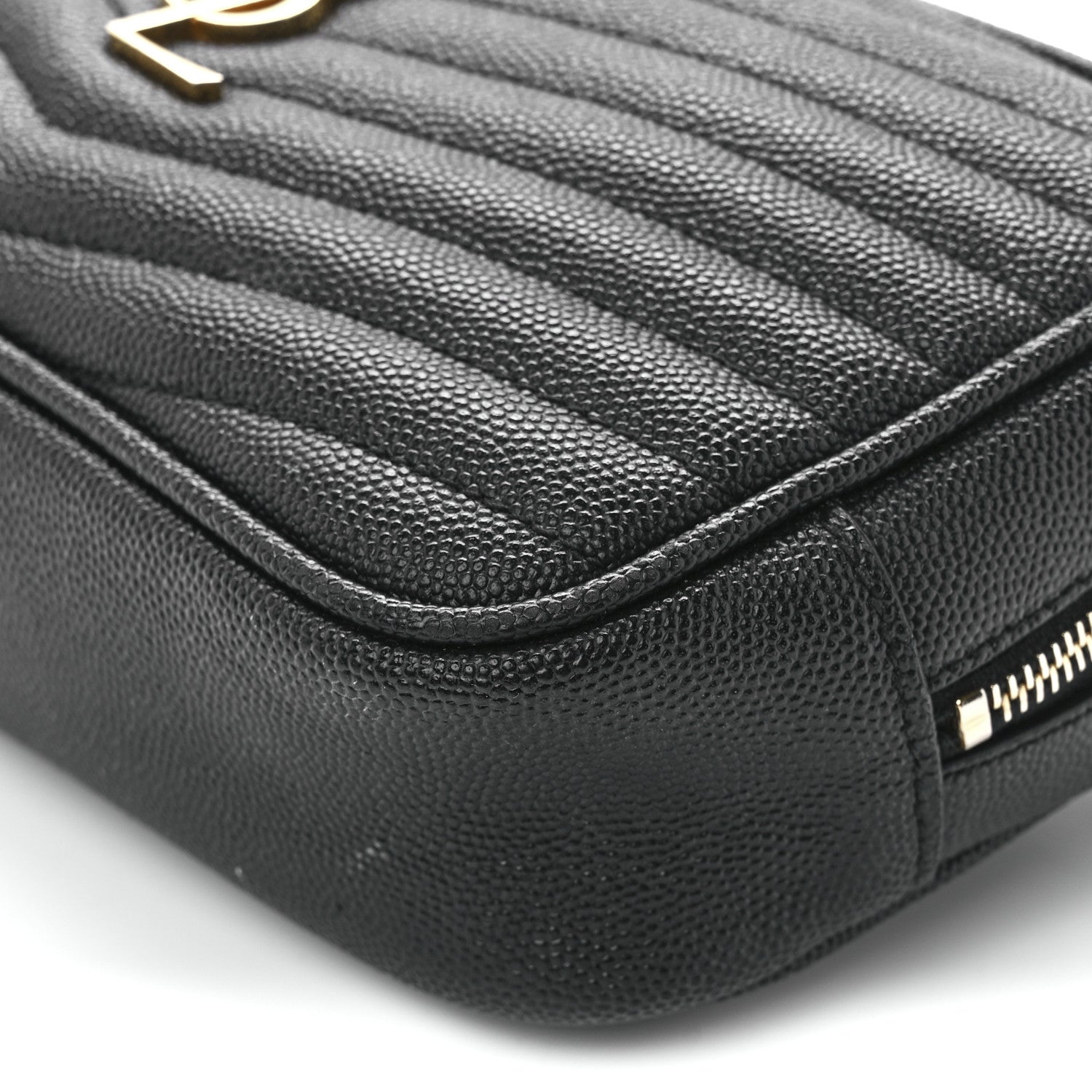 Saint Laurent Grain De Poudre Matelasse Monogram Mini Lou Camera Bag Black 10 of 11