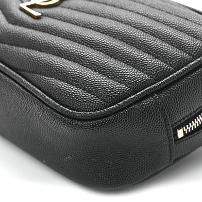 Saint Laurent Grain De Poudre Matelasse Monogram Mini Lou Camera Bag Black 10 of 11