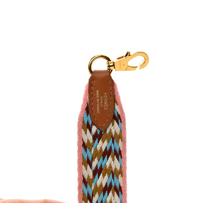 Hermes Toile Swift 25mm Sangle Cavale Shoulder Strap Rose d'Ete White Gold 5 of 10