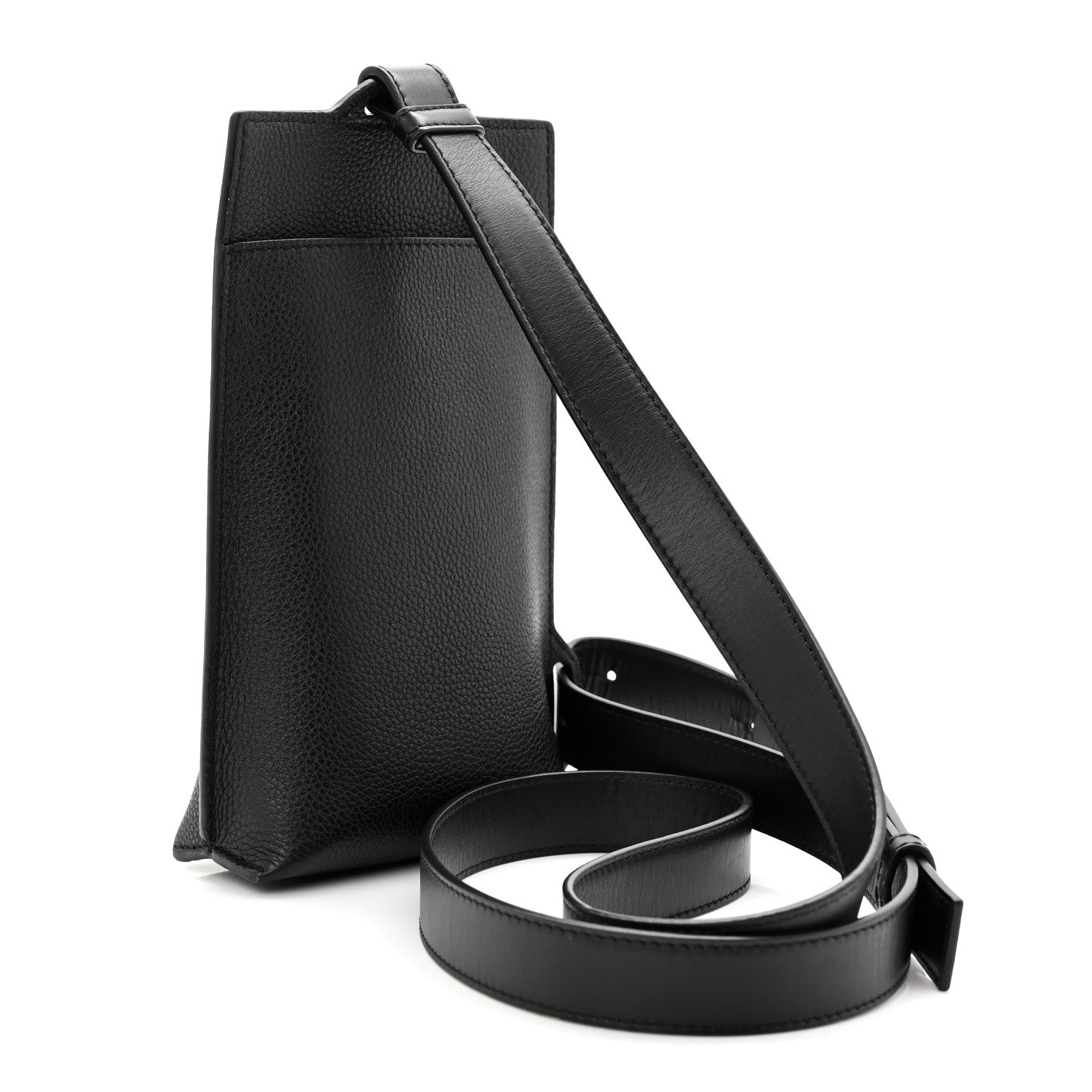 Loewe Soft Grained Calfskin Vertical T-Pocket Crossbody Bag Black 3 of 11