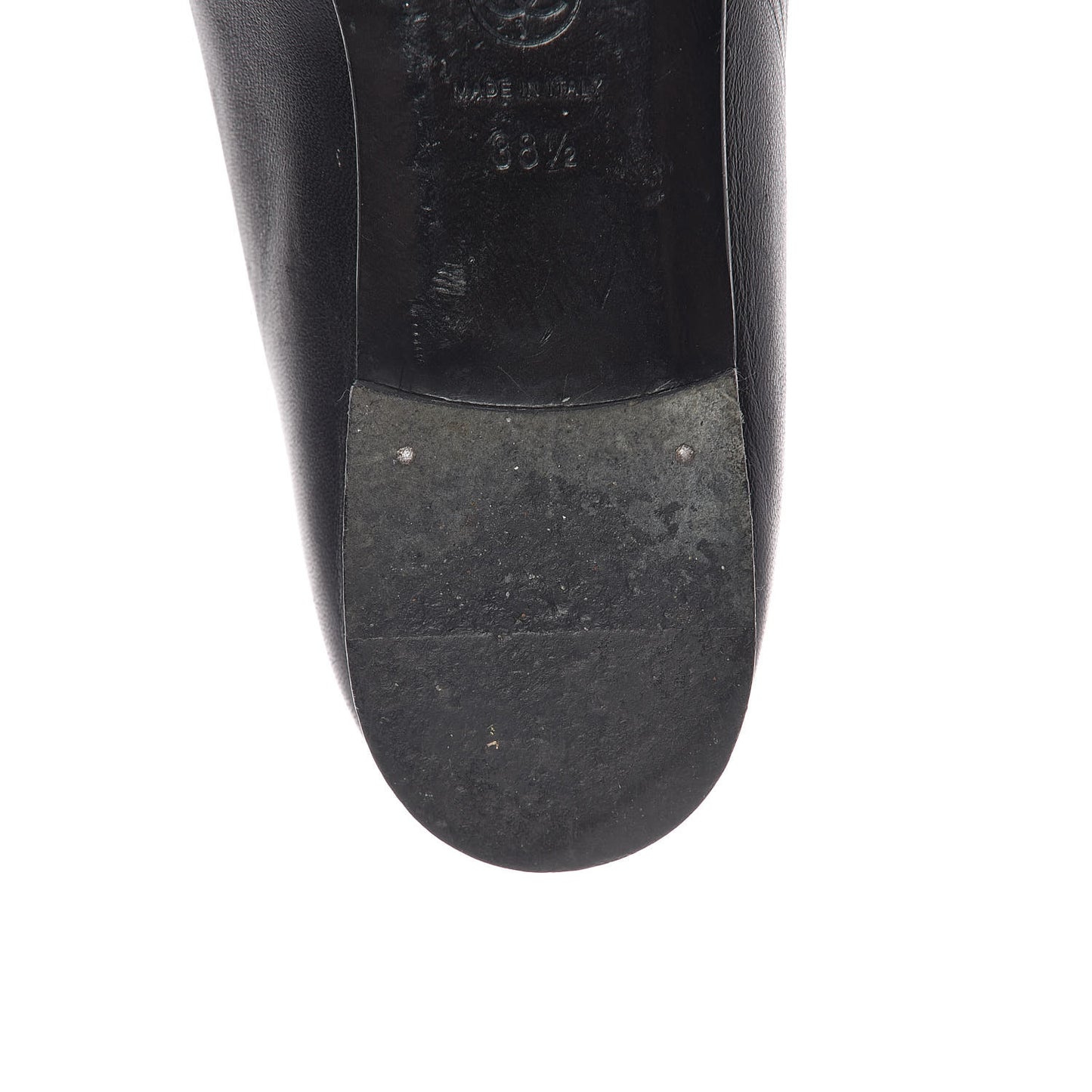 Lambskin Patent CC Cap Toe Ballerina Flats 38.5 Black