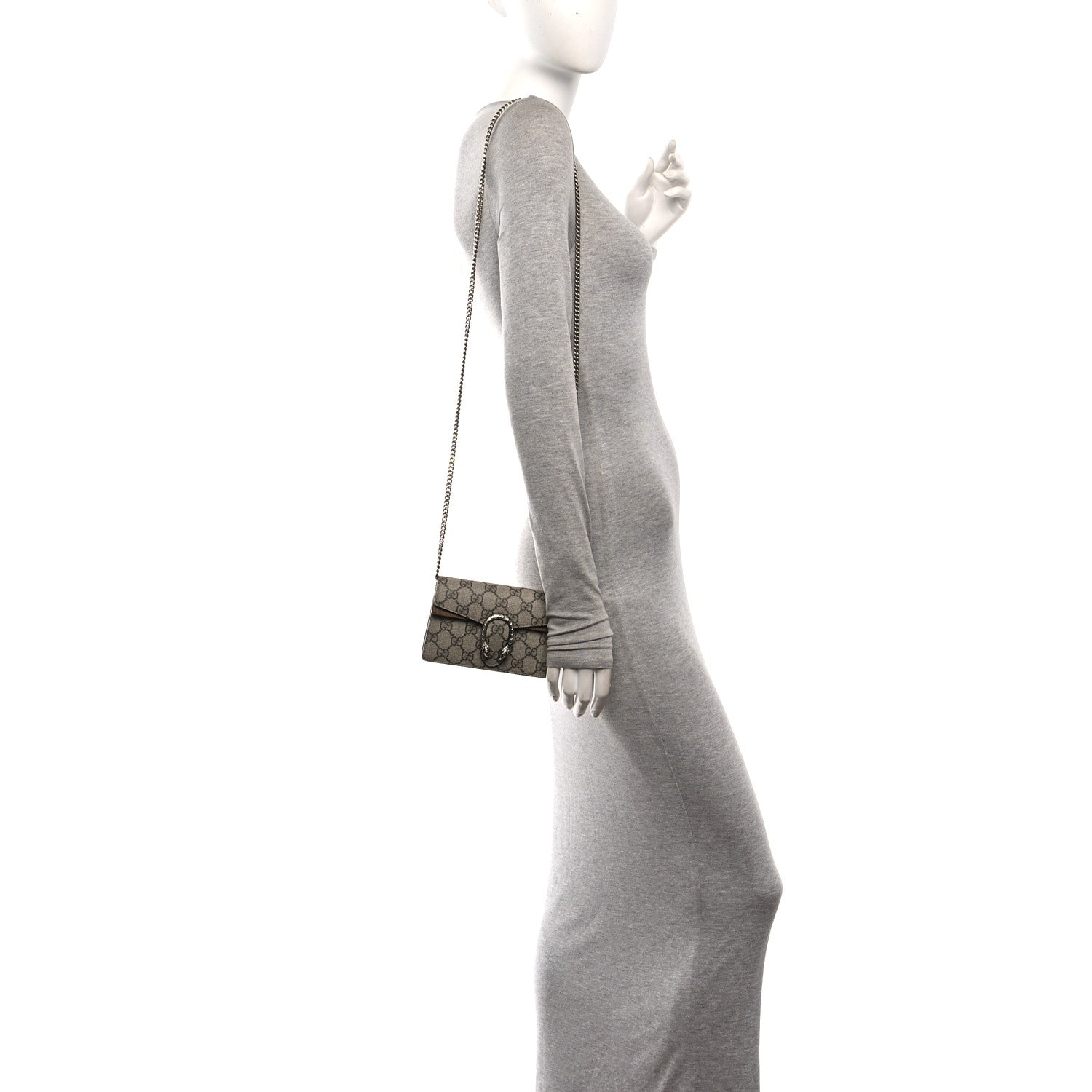 Gucci GG Supreme Monogram Super Mini Dionysus Shoulder Bag Taupe 2 of 10