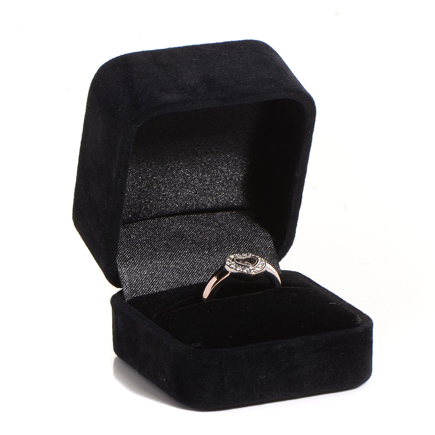 18k White Gold Happy Diamonds Heart Ring 6.5