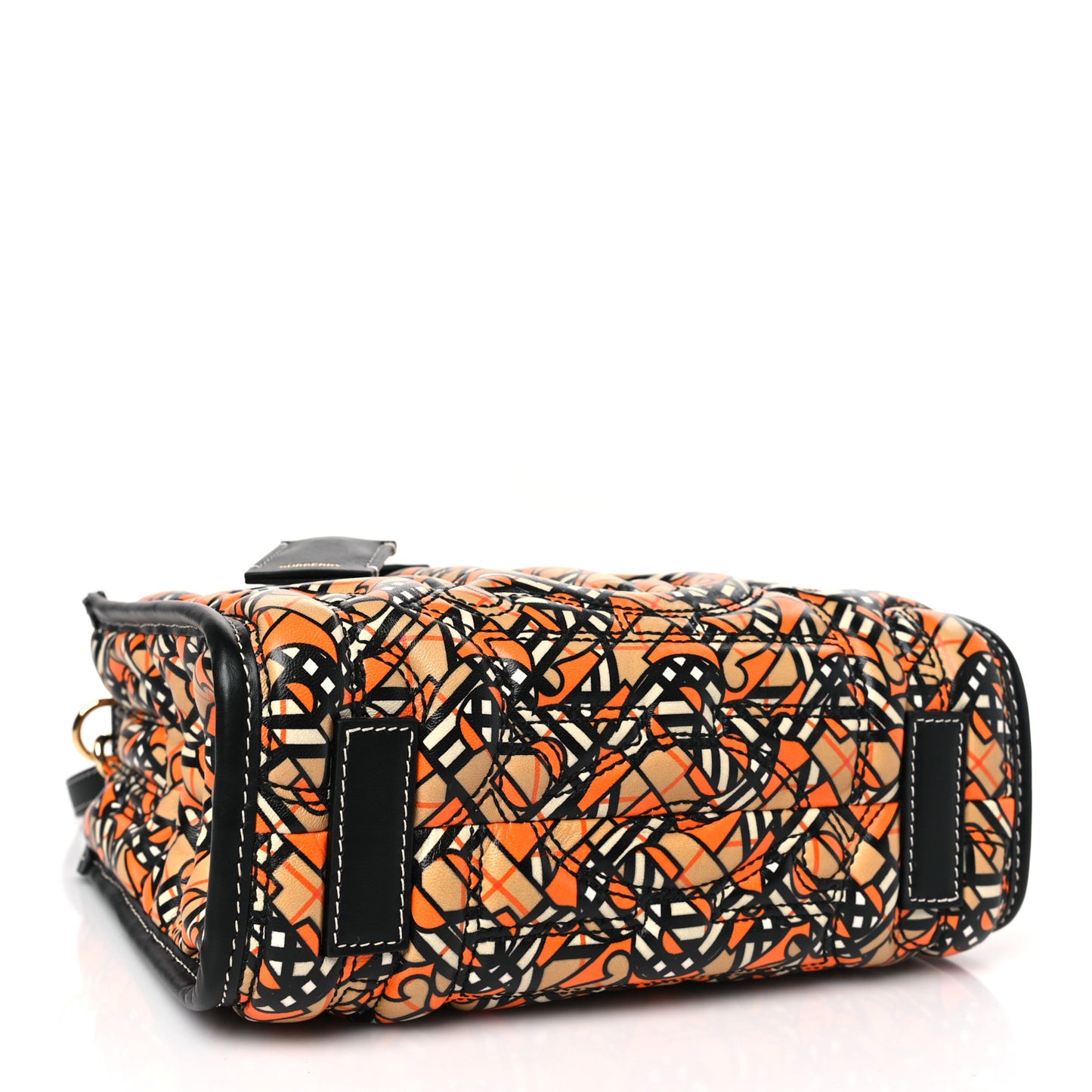 Lambskin Quilted Printed TB Heritage Check Mini Freya Tote Orange