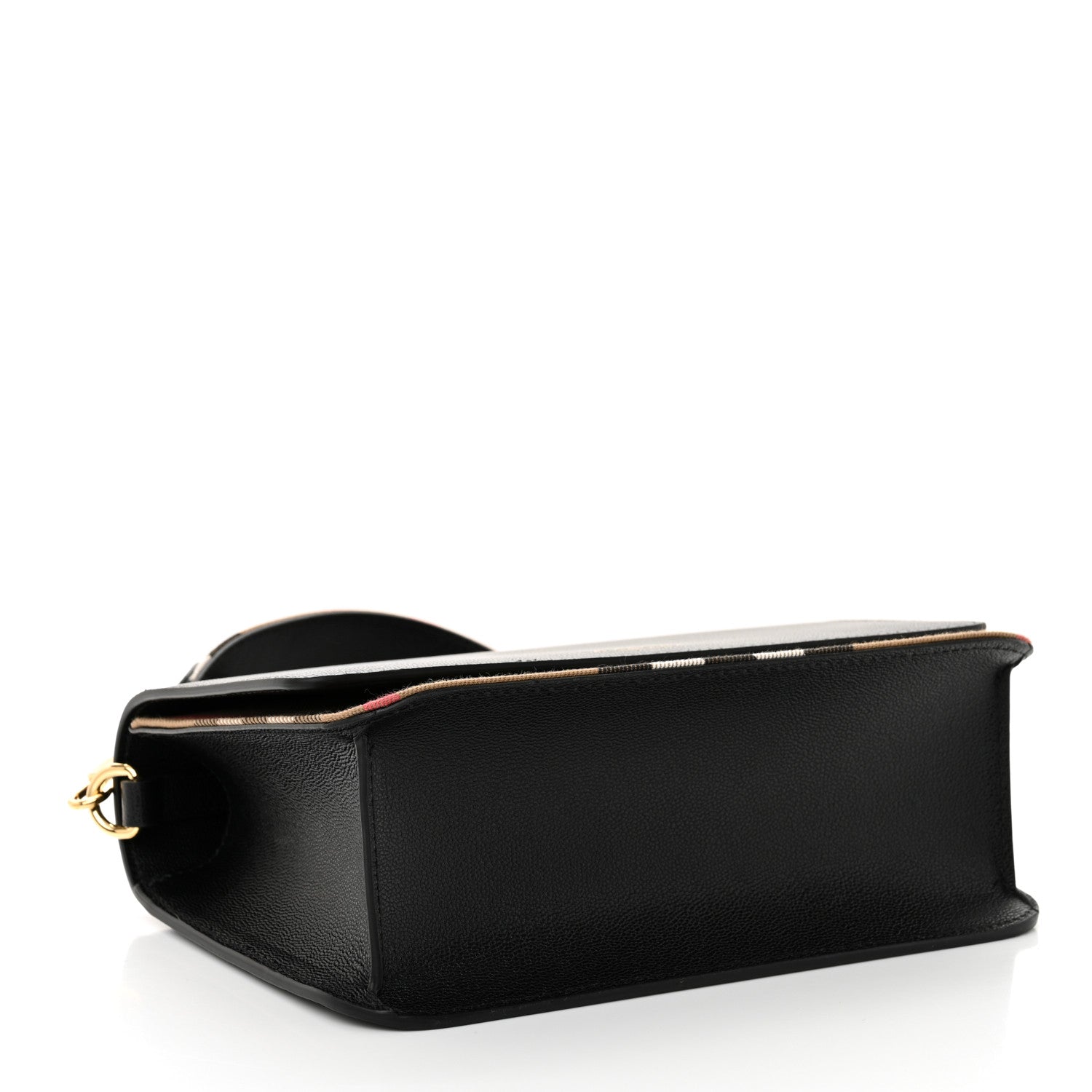 Burberry Derby Calfskin House Check Mackford Crossbody Bag Black 4 of 9