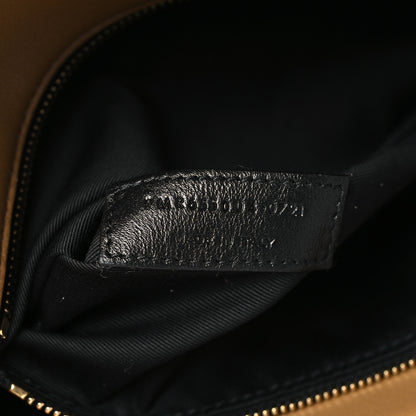 Saint Laurent Shearling Lambskin Quilted Sade Puffer Envelope Clutch Natural Brown 7 of 9