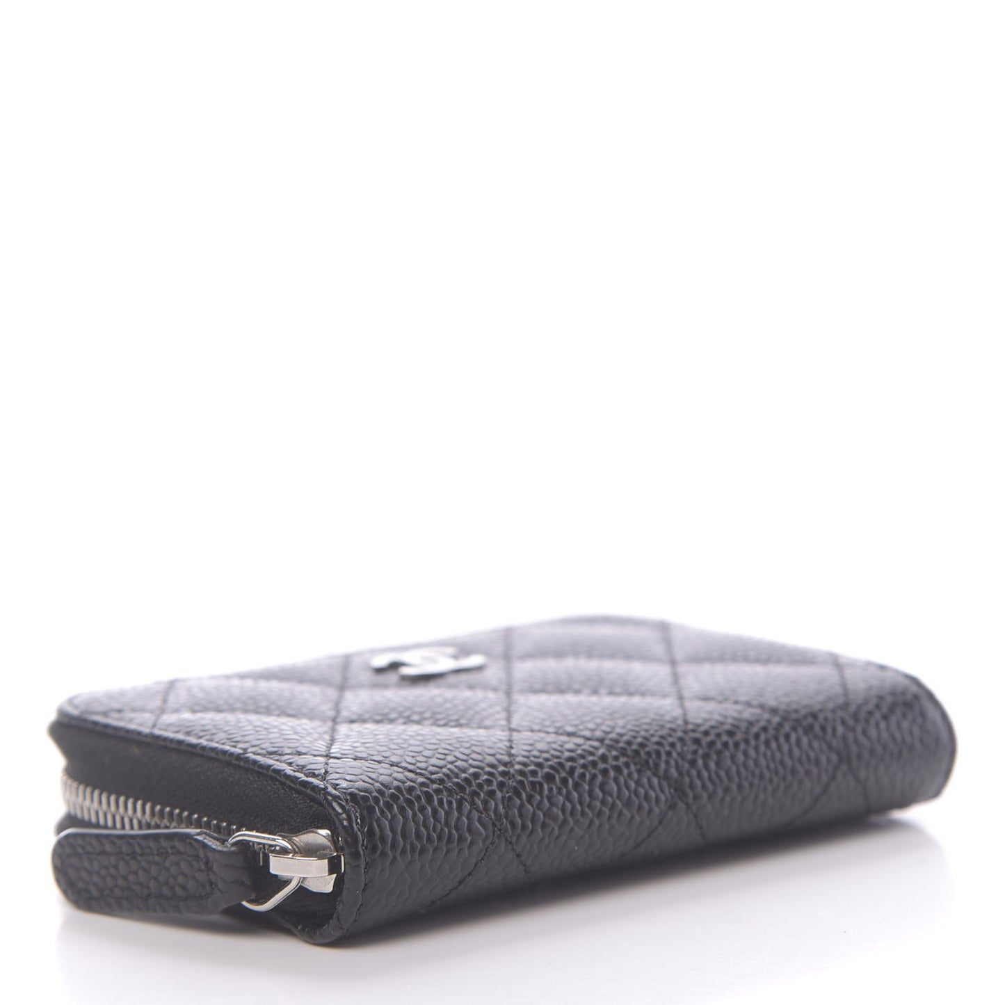 Caviar Quilted Zip Coin Purse Black