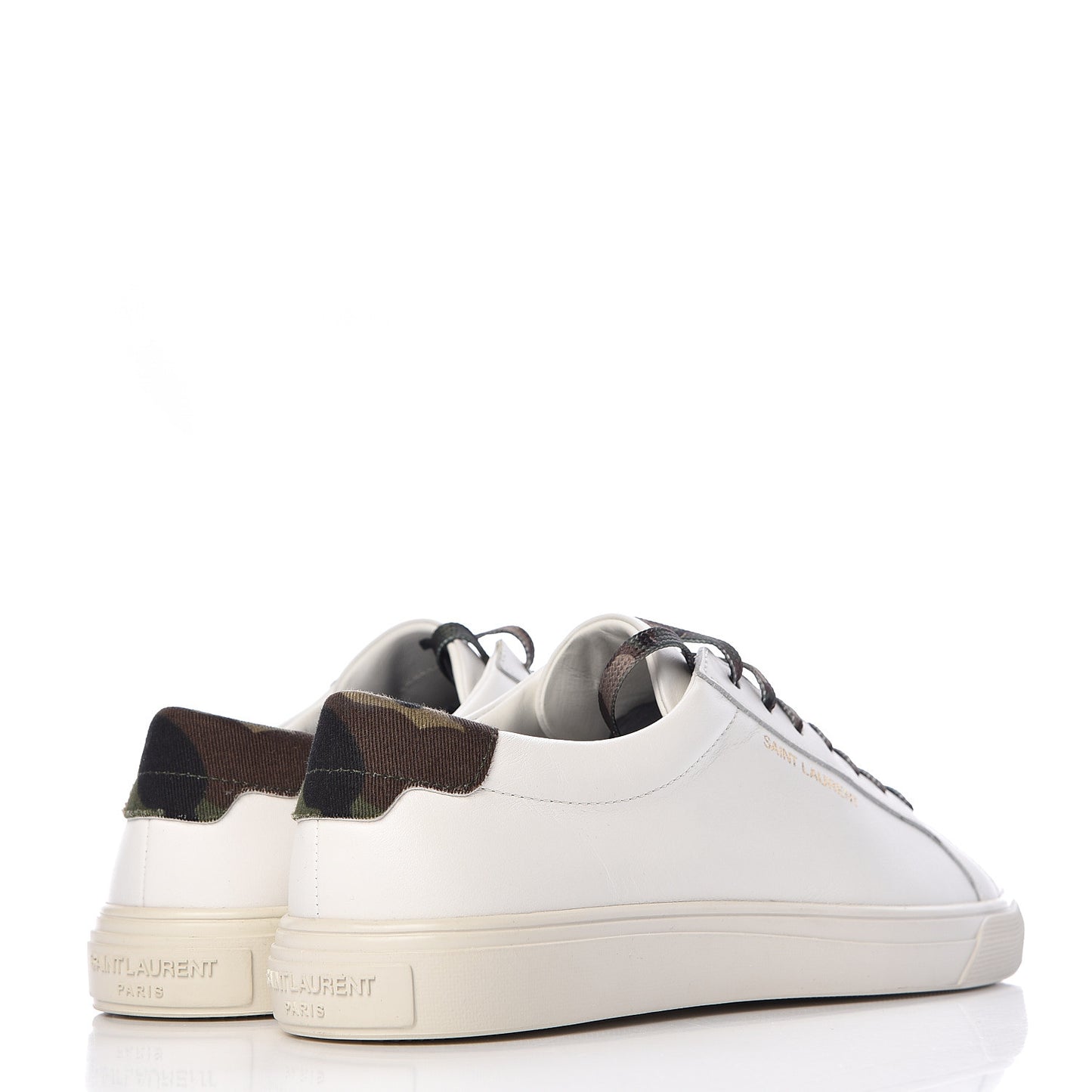 Calfskin Camouflage Womens Andy Low Top Sneakers 36.5 Optic White