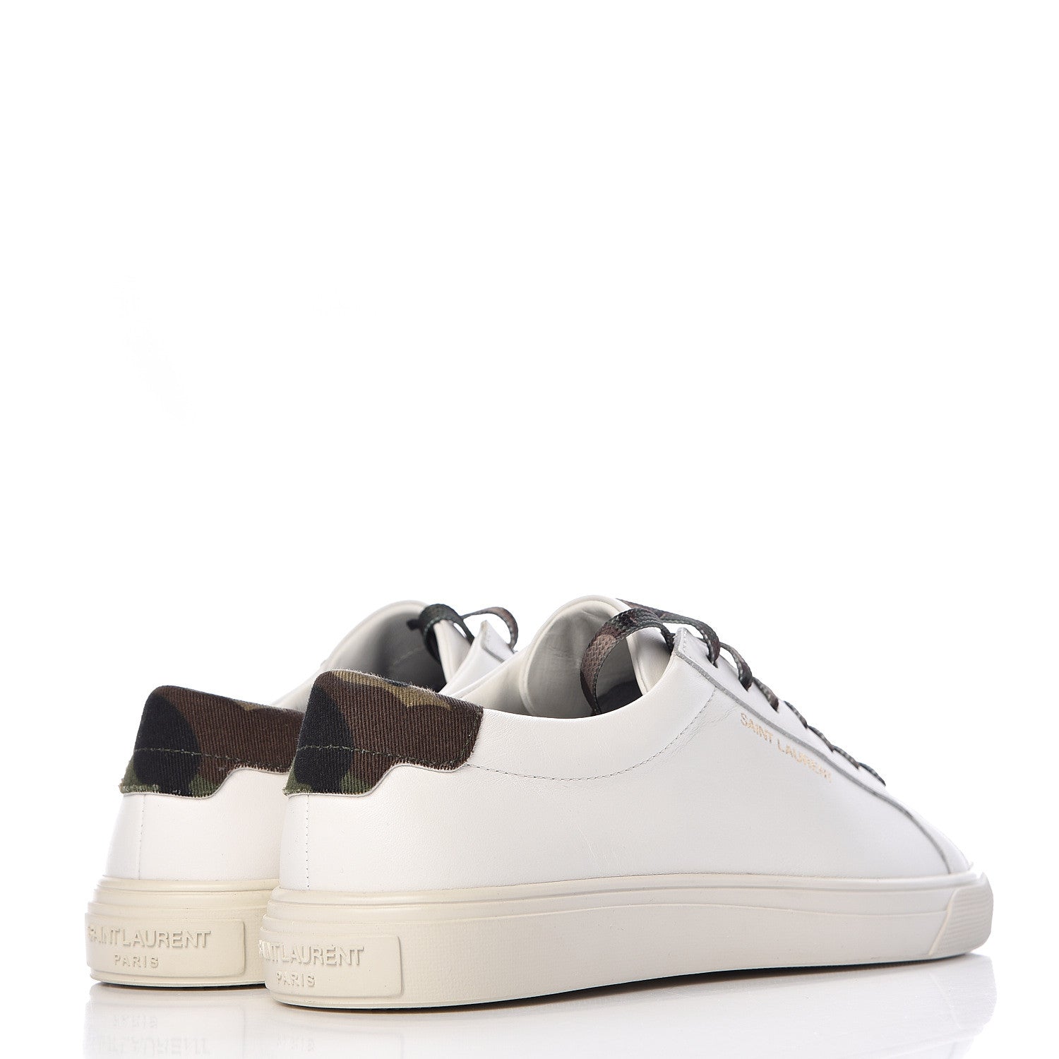 Saint Laurent Calfskin Camouflage Womens Andy Low Top Sneakers 36.5 Optic White 4 of 9