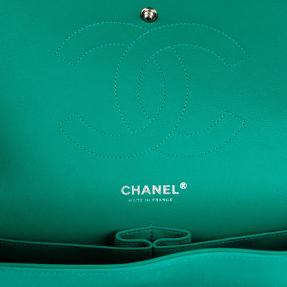 Chanel Lambskin Quilted Jumbo Double Flap Green 8 of 15