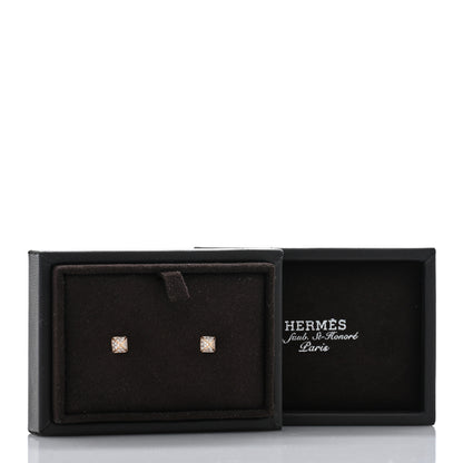 Hermes 18K Rose Gold Diamond Clou d'H Stud Earrings 5 of 5