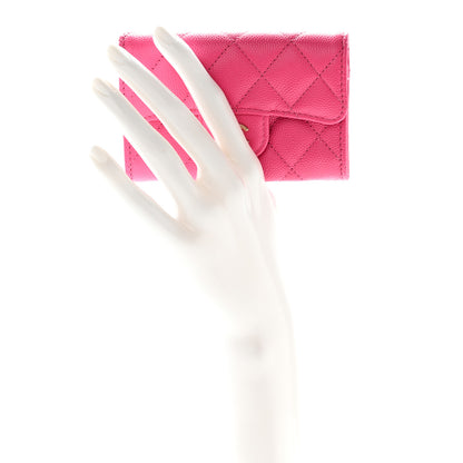 Chanel Caviar Quilted Flap Card Holder Wallet Pink 2 of 11
