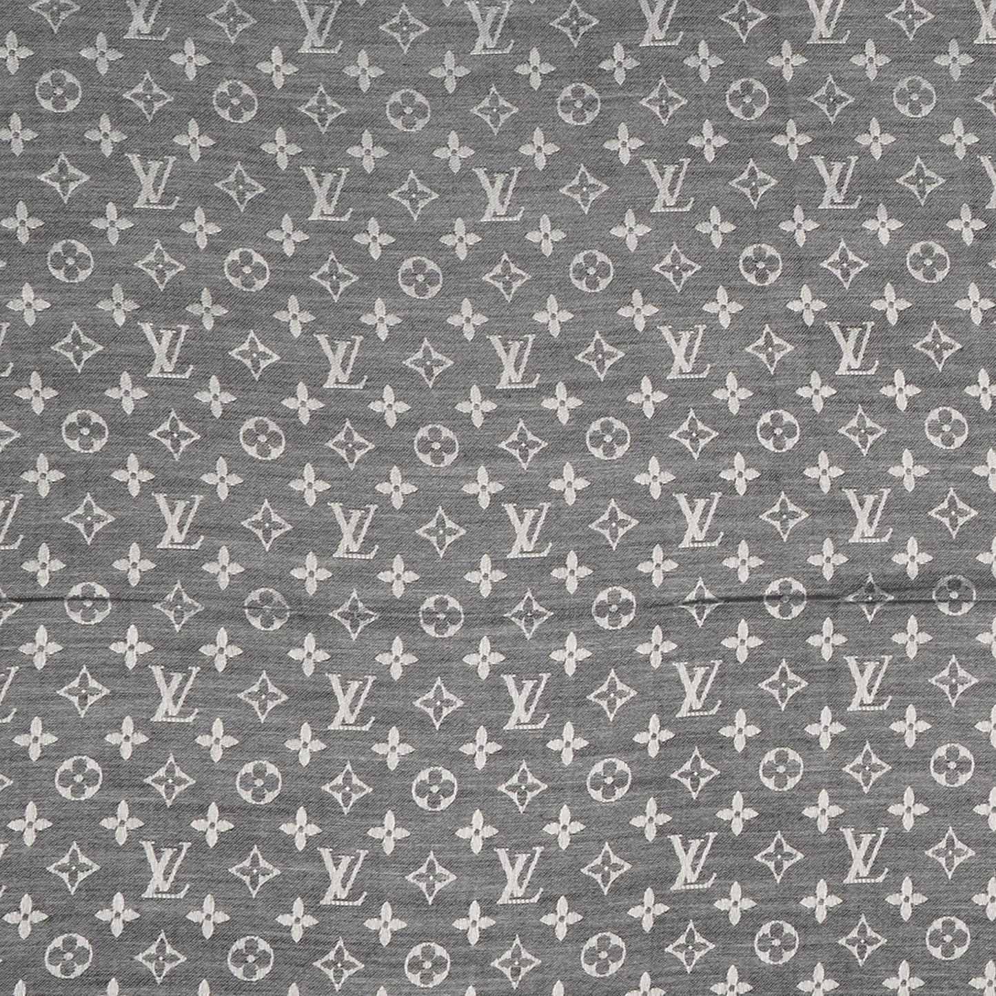 Silk Wool Monogram Denim Shawl Black