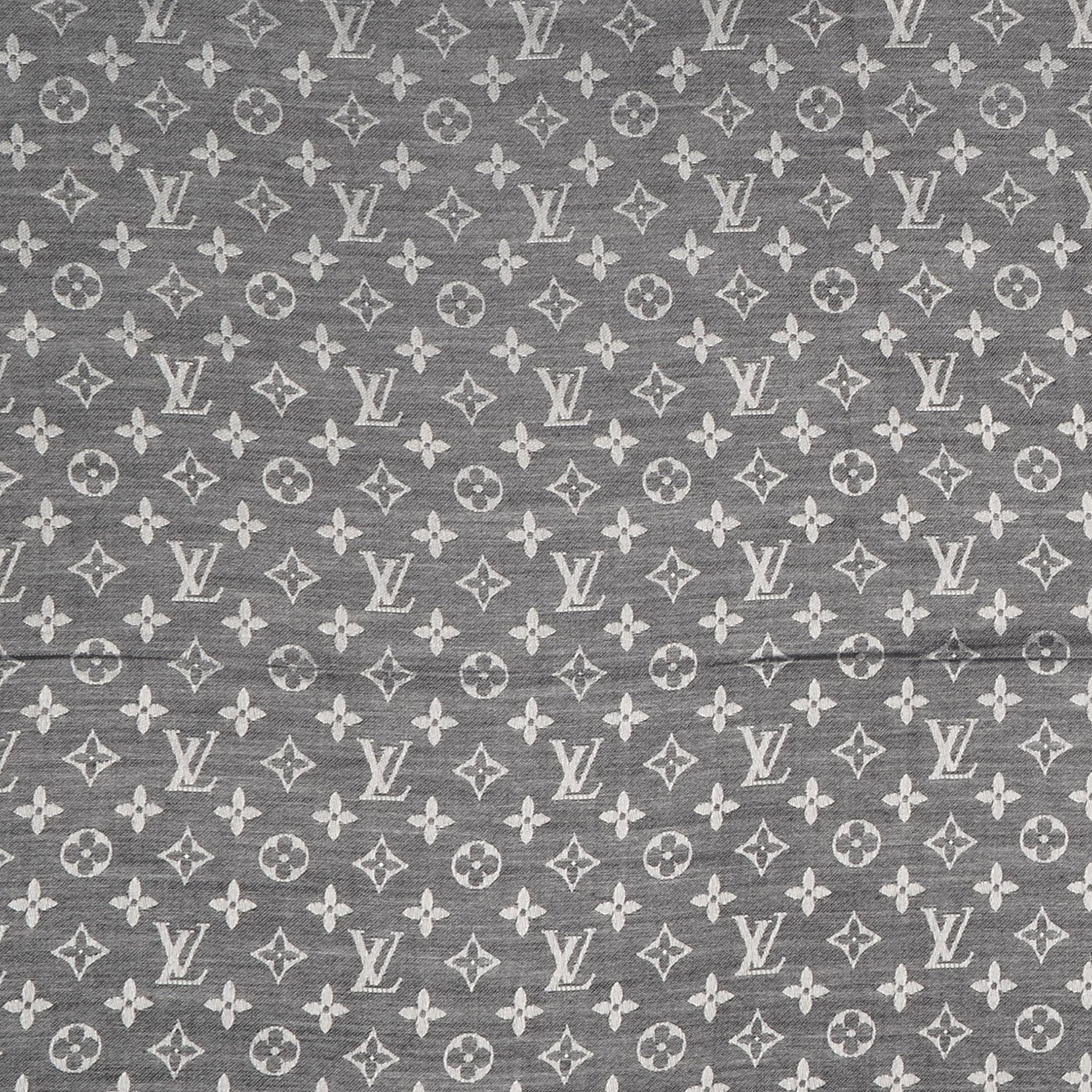 Louis Vuitton Silk Wool Monogram Denim Shawl Black 1 of 5