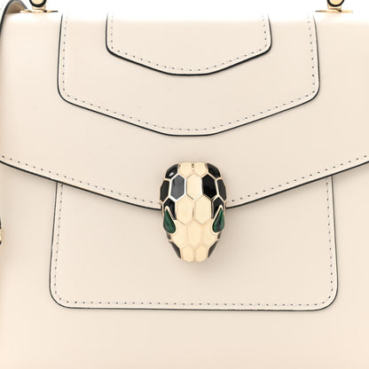 Bulgari Calfskin Serpenti Forever Top Handle White 7 of 9