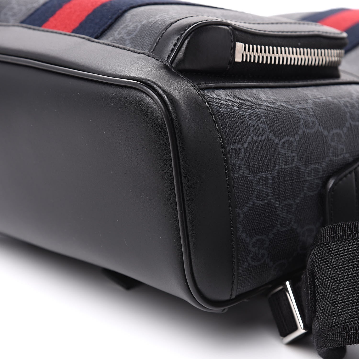 Gucci GG Supreme Monogram Appia Calfskin Web Small Day Backpack Black 6 of 10