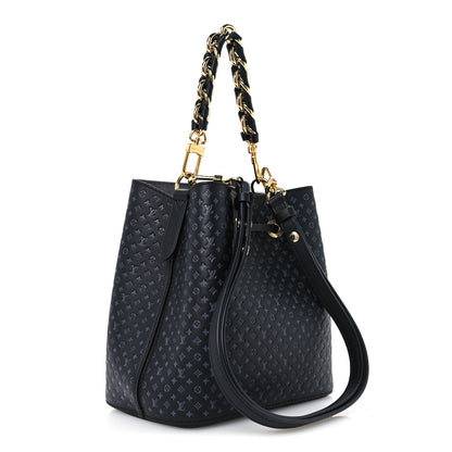 Louis Vuitton Calfskin Nanogram Embossed Neonoe BB Black 3 of 10
