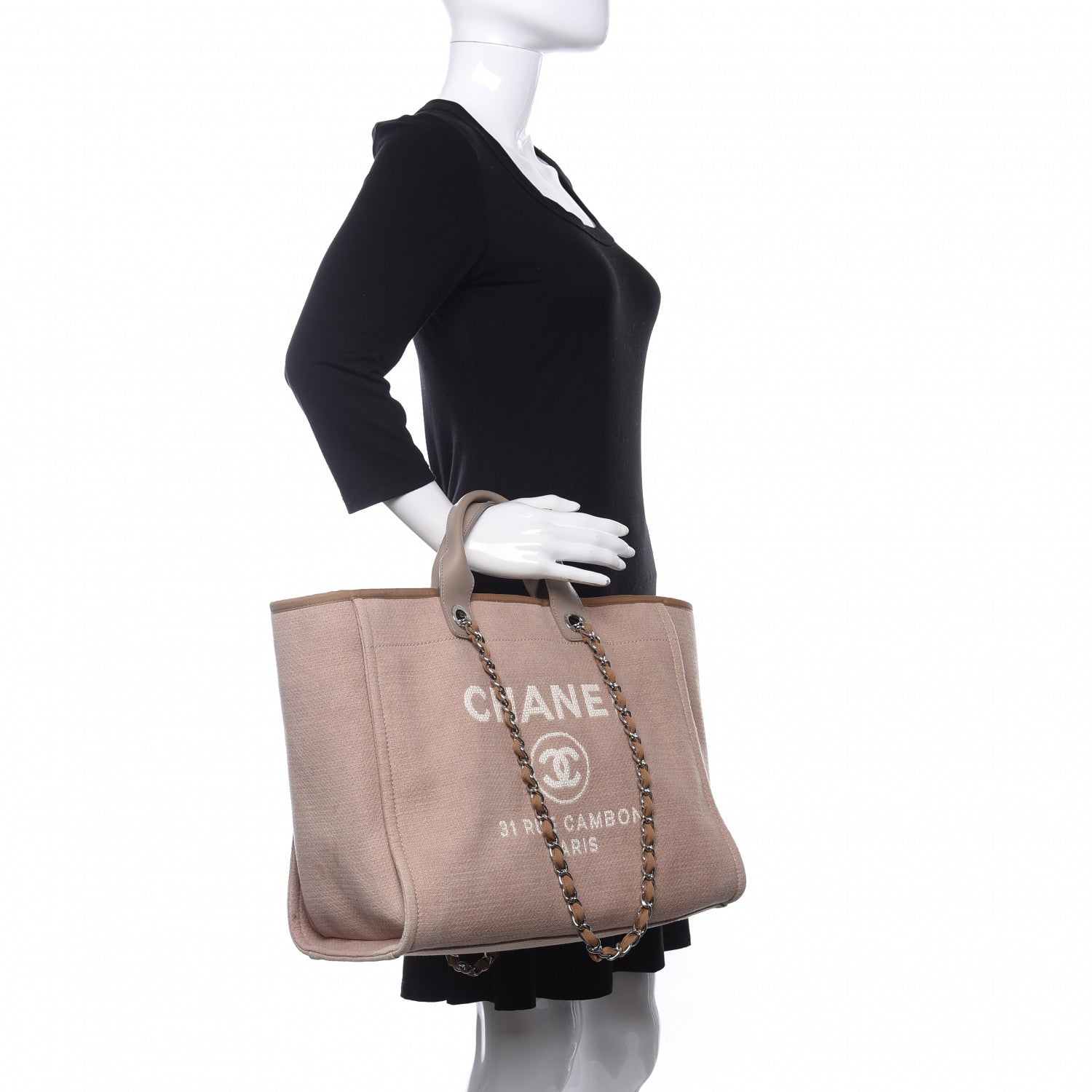 Chanel Canvas Medium Deauville Tote Ecru 2 of 11