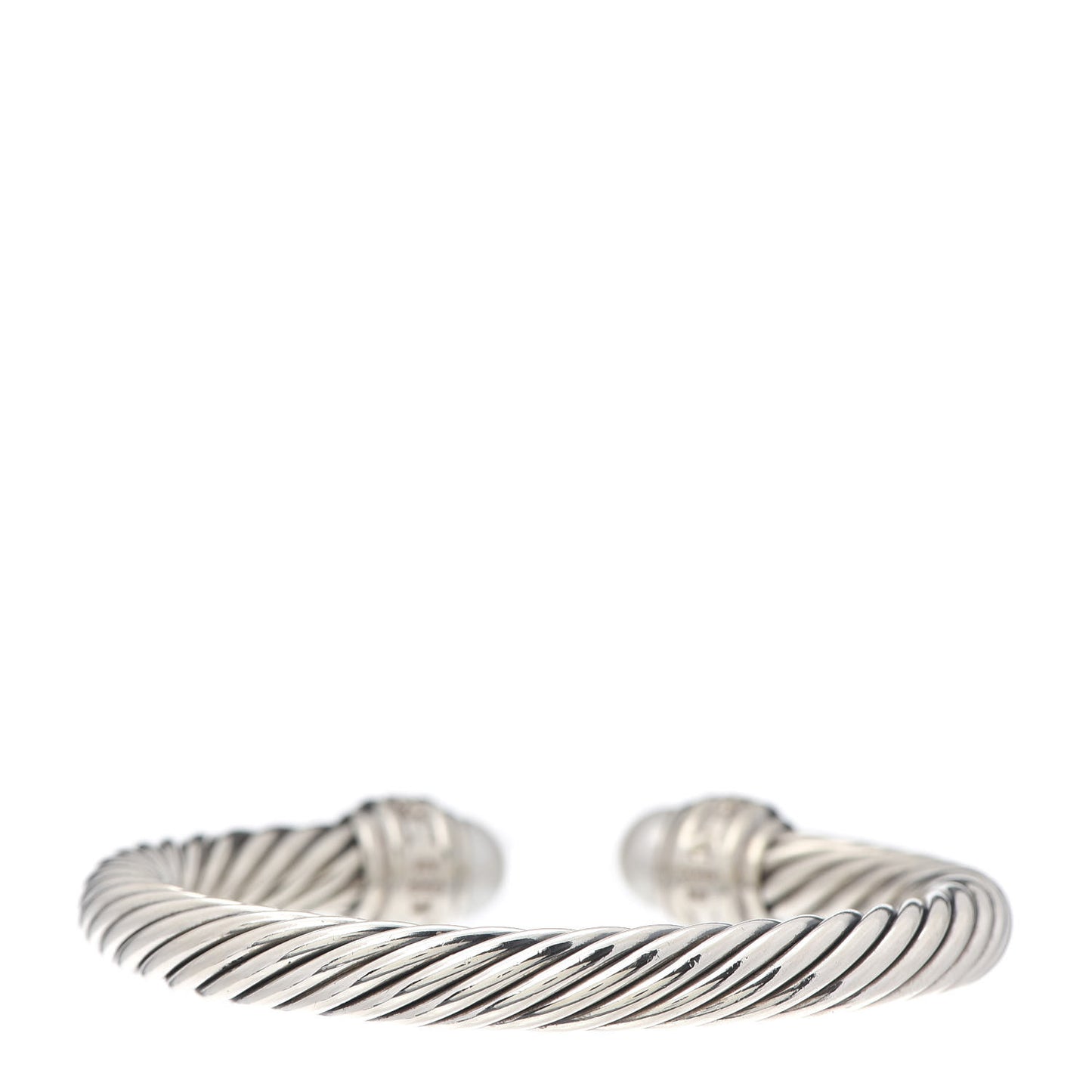 Sterling Silver Diamond Pearl 7mm Cable Classics Bracelet