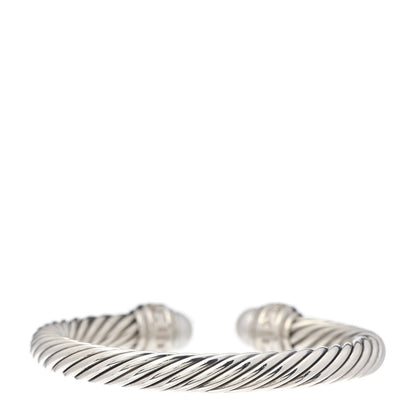 David Yurman Sterling Silver Diamond Pearl 7mm Cable Classics Bracelet 3 of 5