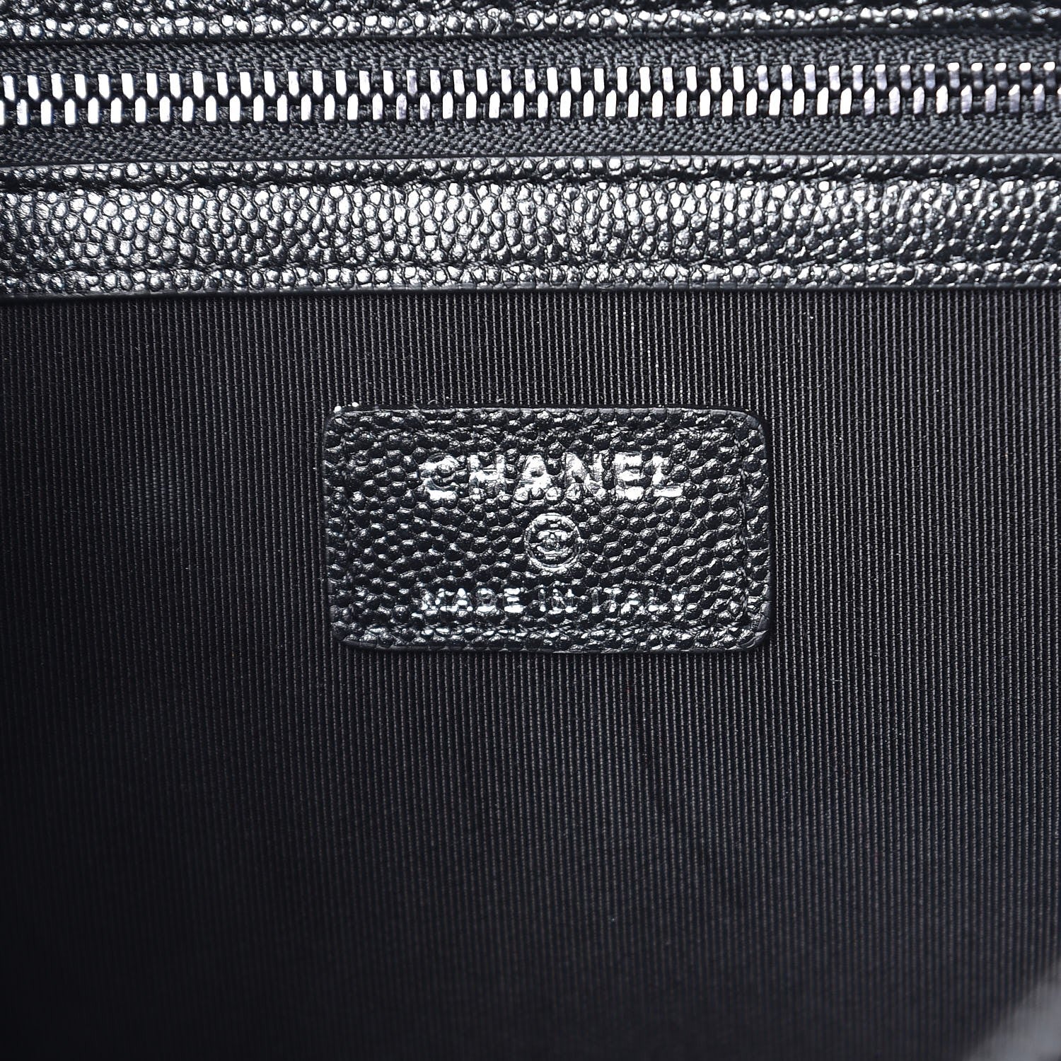 Chanel Iridescent Caviar Quilted Medium Cosmetic Case Black 6 of 8