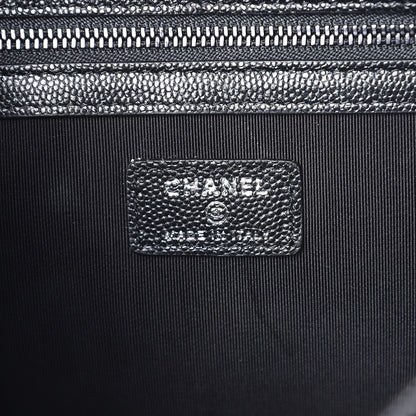 Chanel Iridescent Caviar Quilted Medium Cosmetic Case Black 6 of 8