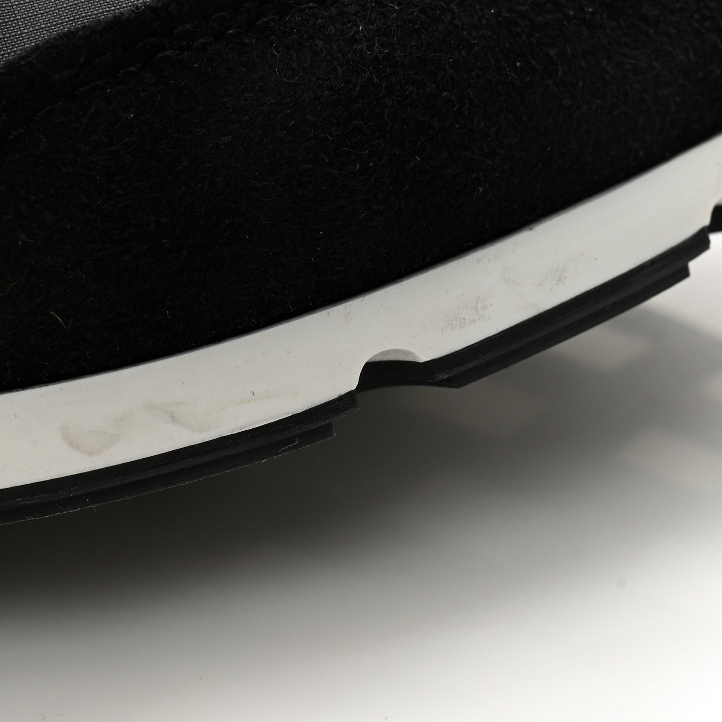 Nylon Suede Kidskin Calfskin Logo Sneakers 37 Black White