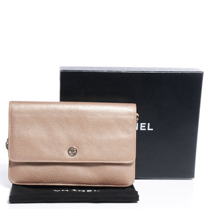 Chanel Metallic Goatskin Wallet On Chain WOC Gold 5 of 9