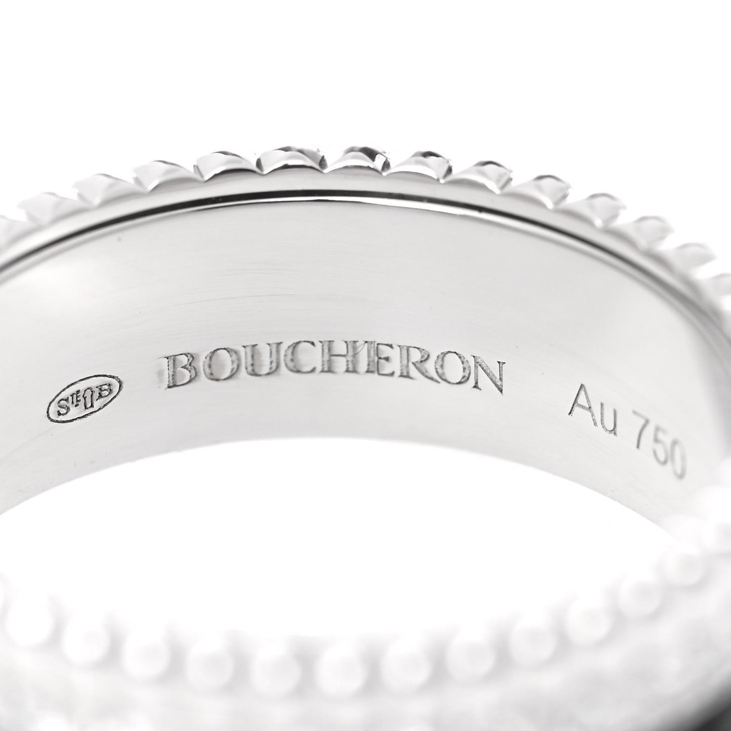 18K White Gold PVD Diamond Small Quatre Black Edition Ring 52 6