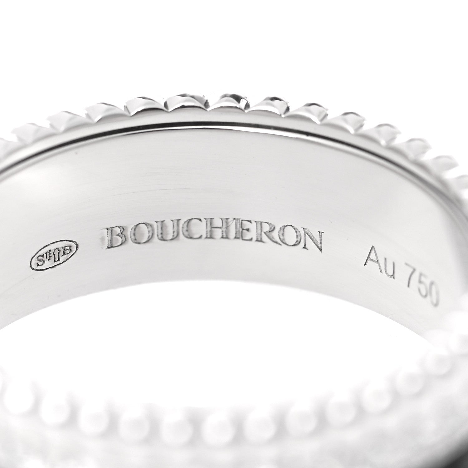 Boucheron 18K White Gold PVD Diamond Small Quatre Black Edition Ring 52 6 4 of 6