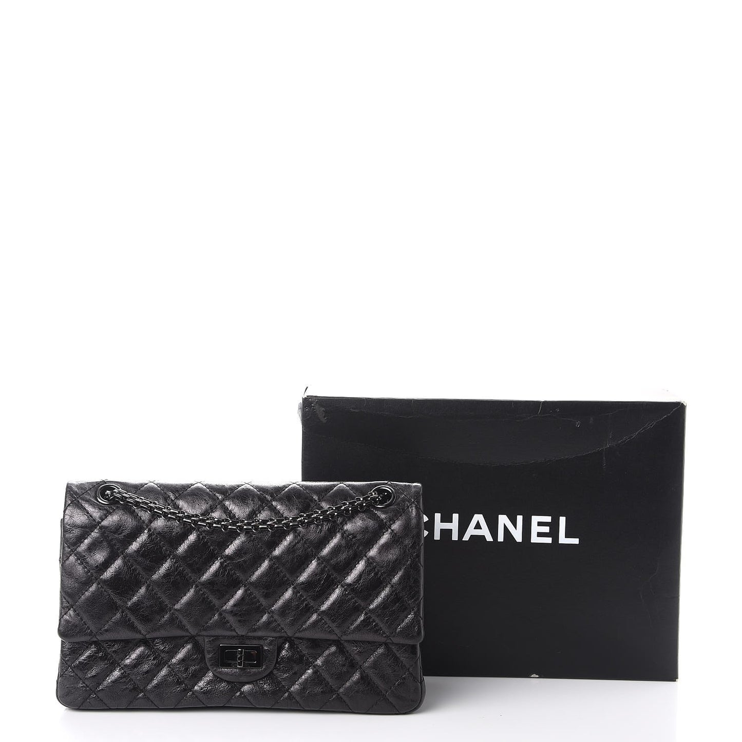 Metallic Aged Calfskin 2.55 Reissue 226 Flap So Black
