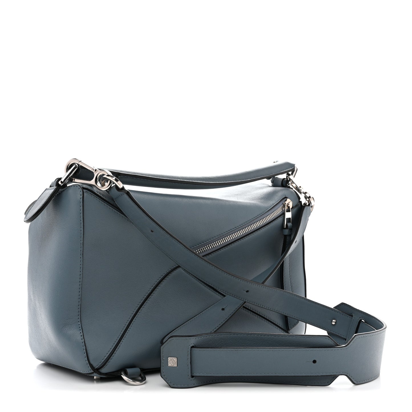 Calfskin Medium Puzzle Bag Stone Blue