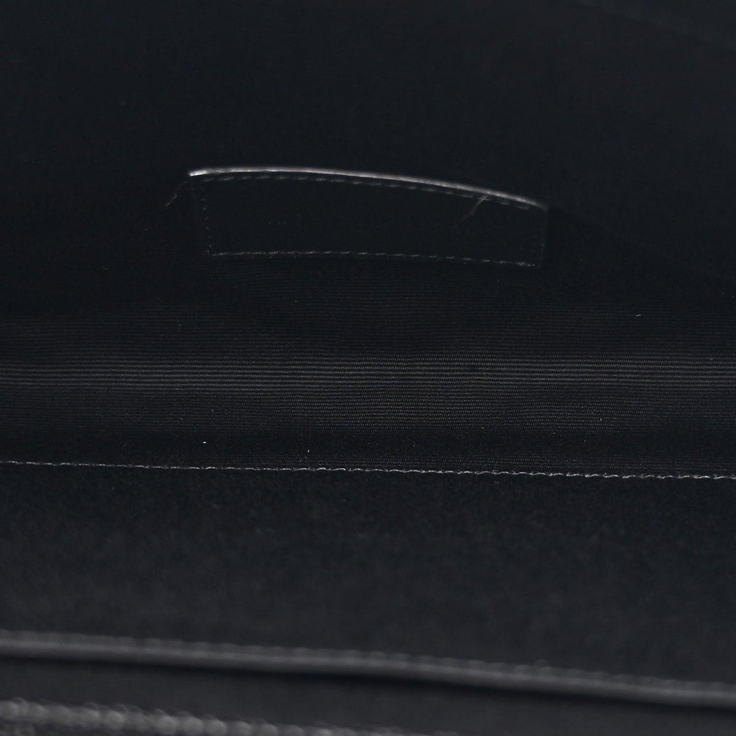 Grain De Poudre Matelasse Chevron Monogram Envelope Clutch Black