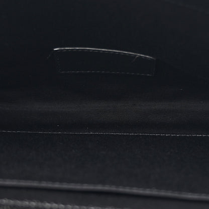 Saint Laurent Grain De Poudre Matelasse Chevron Monogram Envelope Clutch Black 5 of 10
