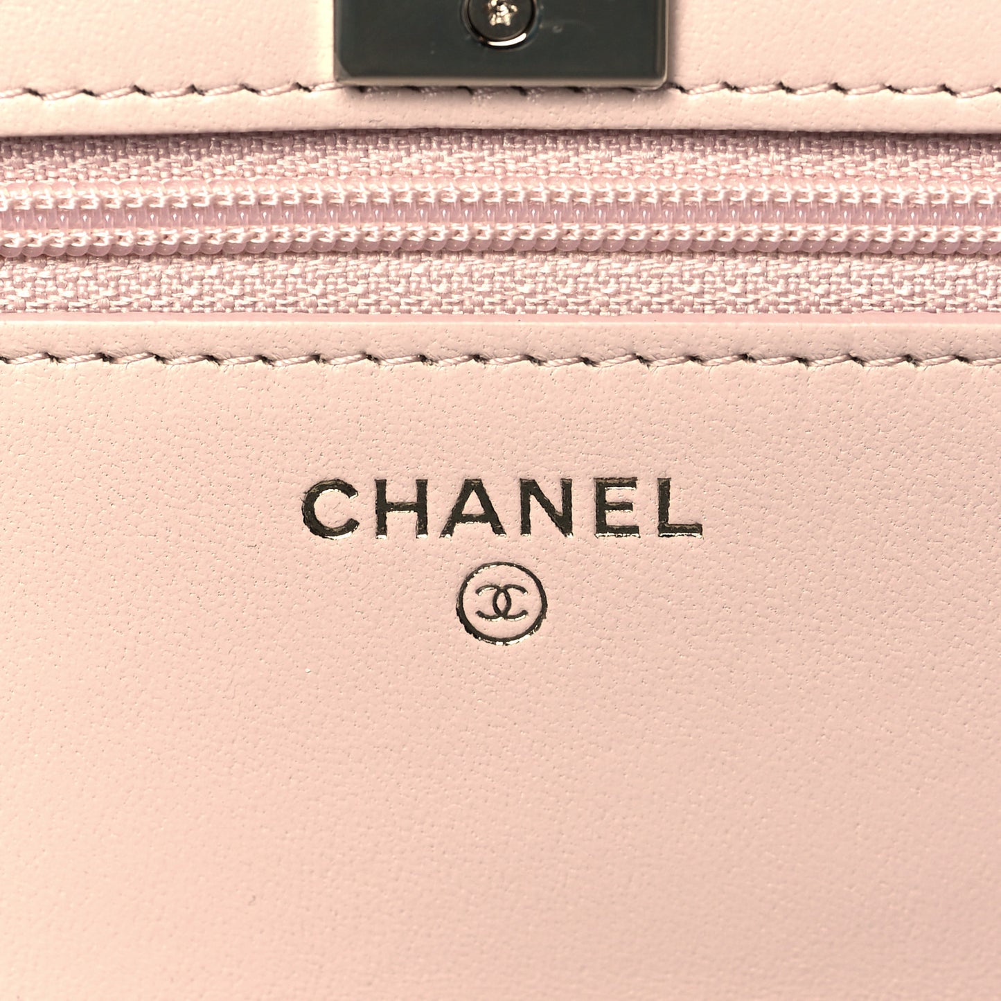 Lambskin Quilted Trendy CC Wallet On Chain WOC Light Beige