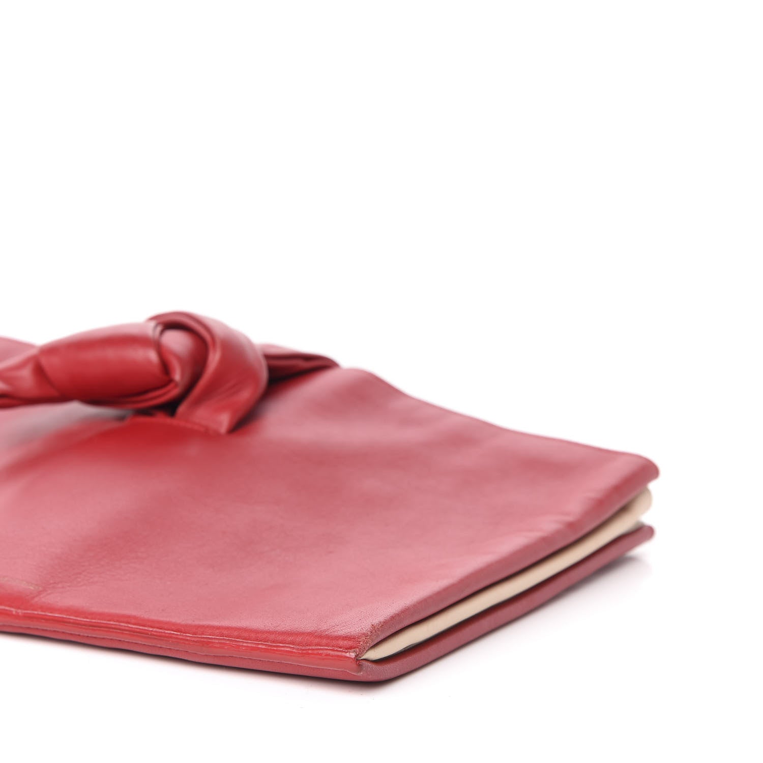 Celine Lambskin Knotted Clutch Red 8 of 13