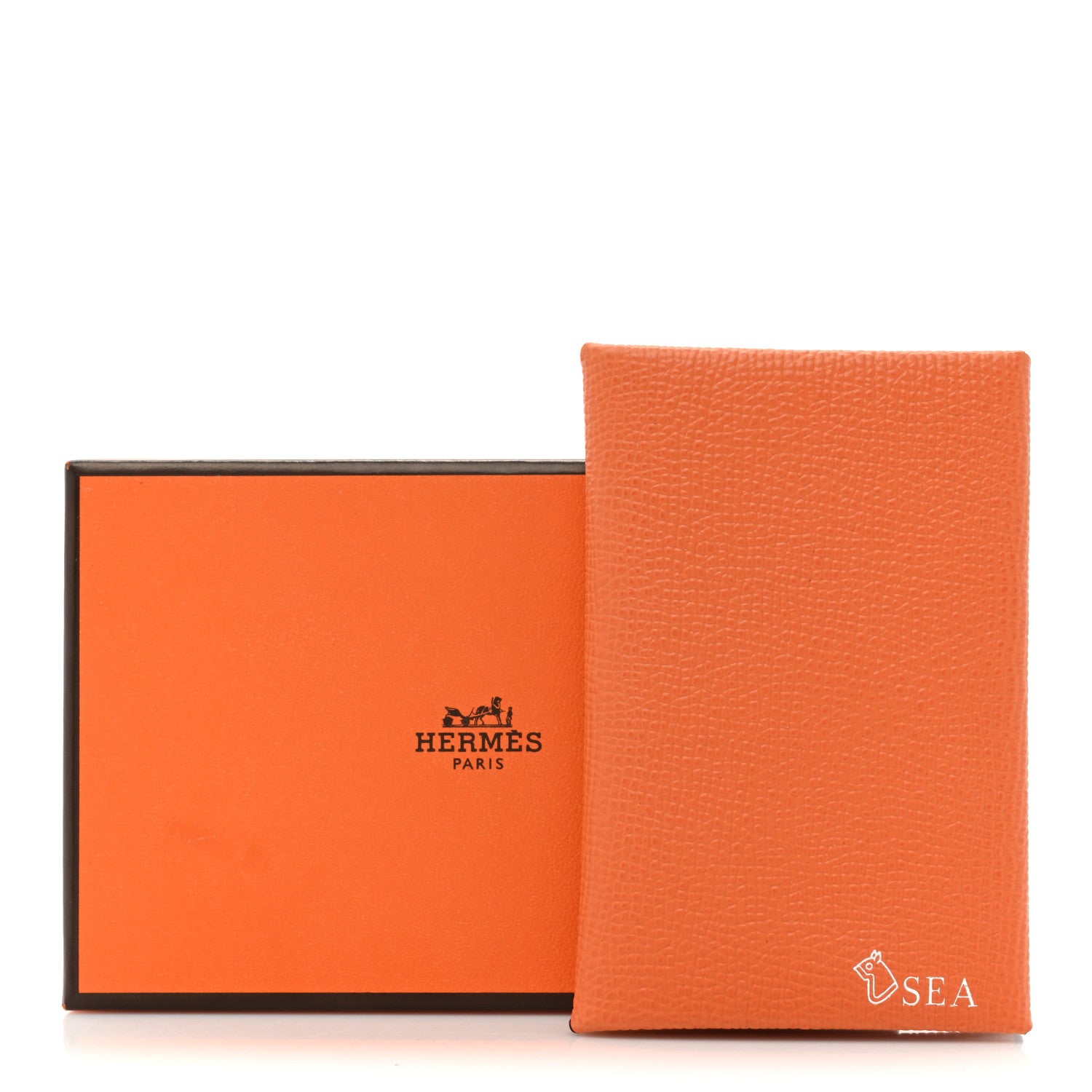 Hermes Epsom Horseshoe Verso Calvi Card Case Orange Vert Vertigo 10 of 10