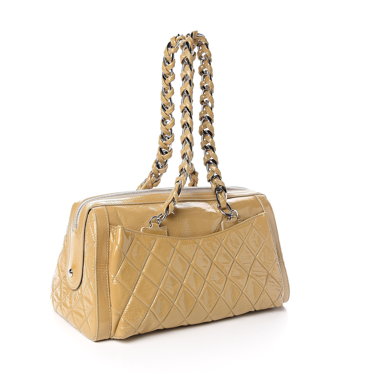Chanel Patent Quilted Day Glo Flap Bag Beige 3 of 11