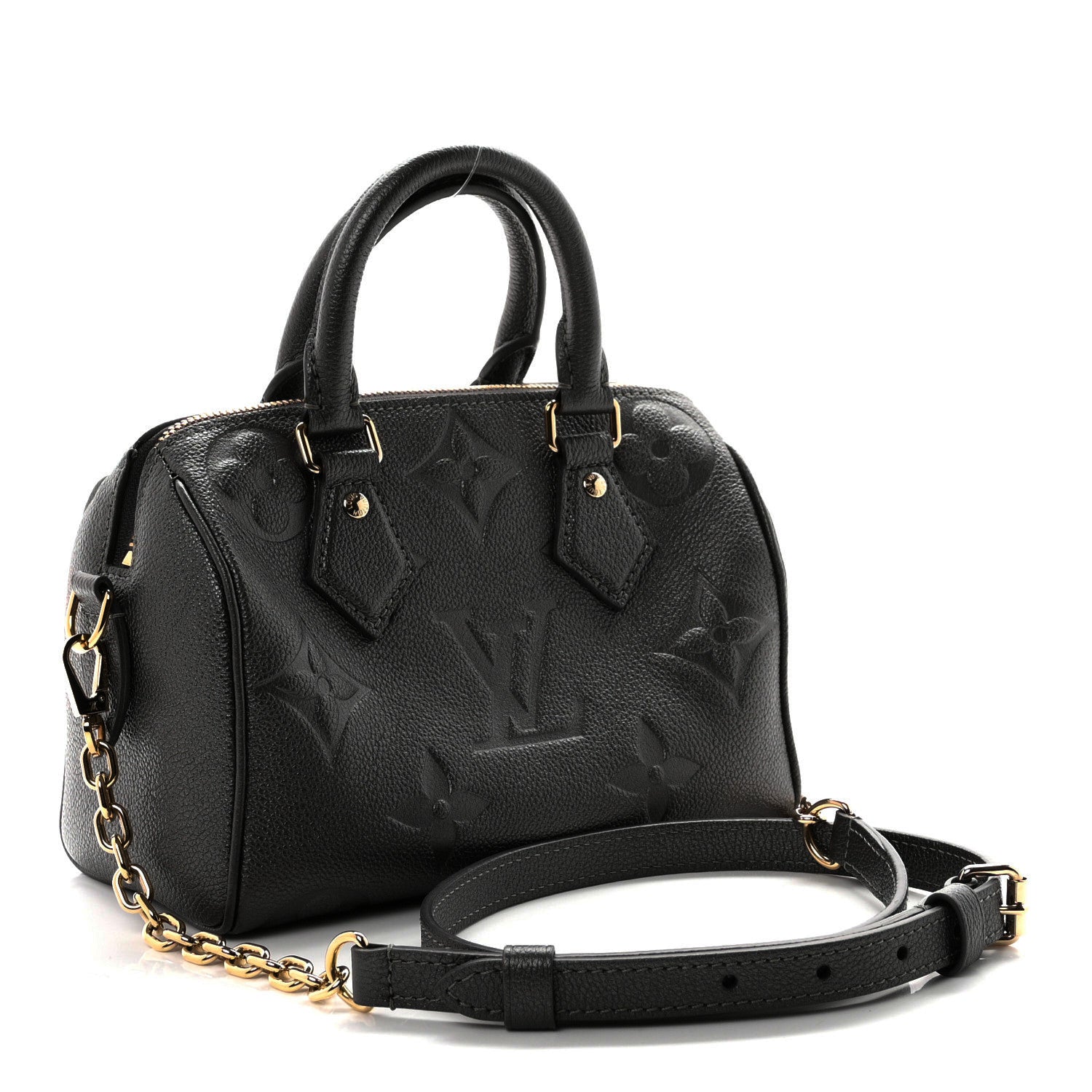 Louis Vuitton Shimmery Empreinte Monogram Giant Speedy Bandouliere 20  Gun Metal 3 of 10