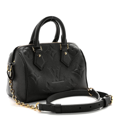 Louis Vuitton Shimmery Empreinte Monogram Giant Speedy Bandouliere 20  Gun Metal 3 of 10