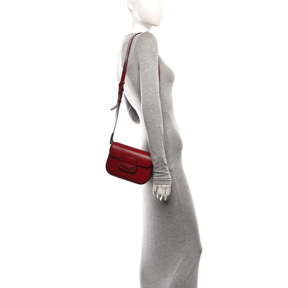 Gucci Azalea Calfskin Web Monochrome Horsebit 1955 Shoulder Bag New Cherry Red New Cherry Red 2 of 9