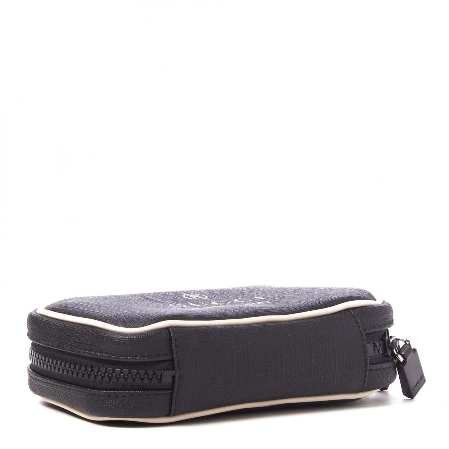 Coated Canvas Trademark Small Cosmetic Case Black