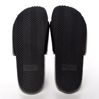 Saint Laurent Lambskin Joan Slide Sandals 35.5 Black 5 of 9