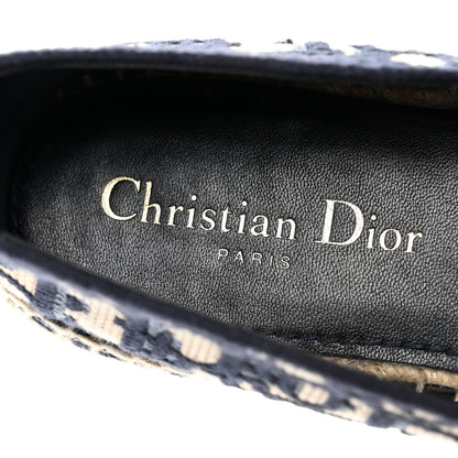 Christian Dior Oblique Embroidered Granville 15mm Espadrilles 37.5 Deep Blue 7 of 8