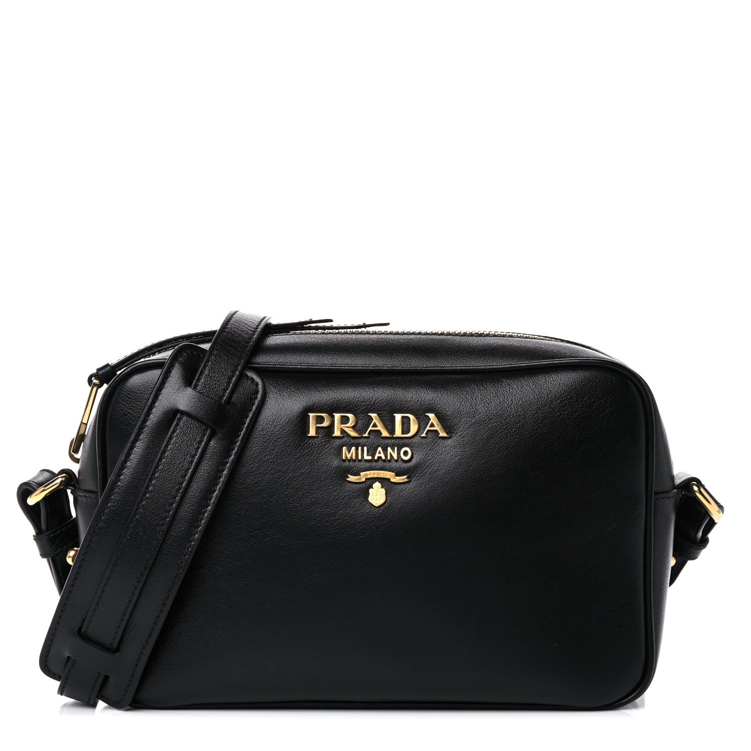 Prada Soft Calfskin Camera Crossbody Bag Black 1 of 11